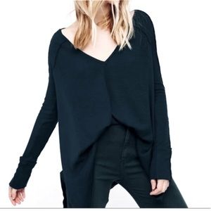 Free People Pacific Thermal Waffle Knit Black
Long Sleeve Top. Women’s Medium